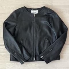 美品 SLOBE IENA ノーカラーライダースジャケット 羊革 サイズ38 冬