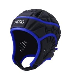 N-PRO 新品未使用ヘッドギア ヘッドキャップ 黒✕ブルーSizeM ラグビー