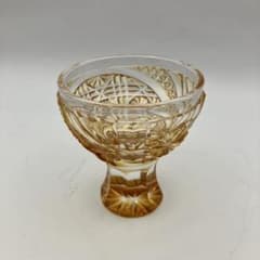 だいしん様】薩摩切子 ロックグラス 馬上杯「太陽とともに」ゴールド