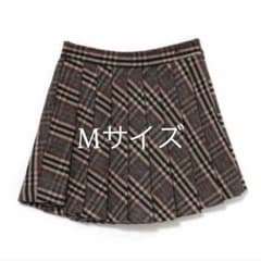 Monica check pleats mini skirt beige M - メルカリ