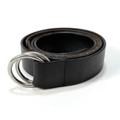 美品 HYKE ハイク 19SS LEATHER RING BELT ブラック - メルカリ