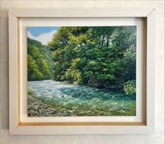 舘山浩丈 五月雨の後 油彩 F3 ・3号 写実 リアリズム 細密画 風景画