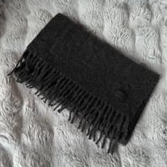 即購入OK】サンローラン レザータグ カシミヤ フリンジ マフラー