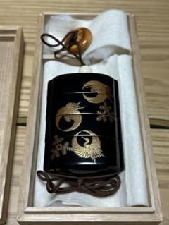 A346 【江戸時代】 金彩蒔絵印籠枯柿文／時代の擦れあり！ | Buyee日本