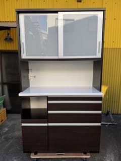 松田家具 食器棚 キッチン収納 1180 Nクラッチ ダーク - メルカリ
