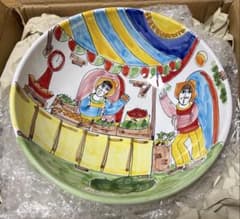 ラムーザ イタリア製 手描き市場風景皿 - メルカリ