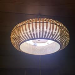 照明器具 吊り下げタイプ プラスチック製 竹、和紙仕様 蛍光灯 昭和