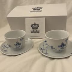 ロイヤルコペンハーゲン ブルーパルメッテ ペア ティーセット - メルカリ