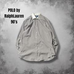 90s 香港製 RalphLauren 黒ストライプシャツ クレリック USA - メルカリ