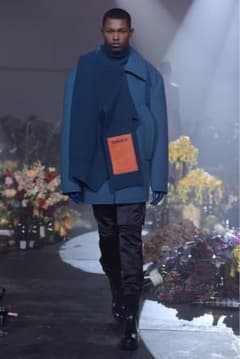 18AW RAF SIMONS ショートキャバンコート ブルー サイズ44 - メルカリ