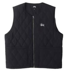 Stussy 22ss ダイヤモンドキルティングベスト ブラックベスト - メルカリ