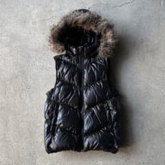 00s old gap ファー ダウン ベスト 光沢 y2k archive - メルカリ