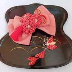 七五三No.92】りぼん花③赤房飾り、蝶簪2点セット（3種赤系） - メルカリ