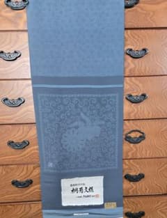 人間国宝 六谷梅軒 桐菊文様 小紋 着物 浜ちりめん まるまん光彩