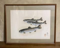 龍仙筆 淡水魚図 ヤマメとニジマス 写生画 - メルカリ