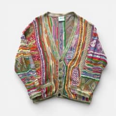 90s≪COOGI／クージー≫3Dニットカーディガン ビートたけしニット