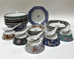 大昭和龍峰製 中華皿 セット 昭和レトロ ビンテージ 5種類×5個＝25点