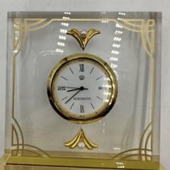 美品！MIKIMOTO ミキモト 置時計 クオーツ クリスタル 2P真珠パール