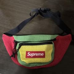 Supreme メッシュウエストポーチ レッド/グリーン/イエロー - メルカリ