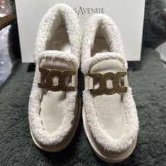 極美品ヒルズアヴェニュー ボア厚底 ローファータンクソール ストーミ