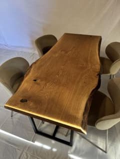 栗一枚板ダイニング 1710mm｜力強い木目の無垢天板 - メルカリ