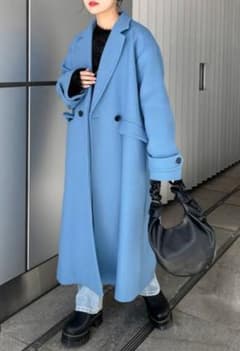 美品】ジョイントワークス チェスターコート サックスブルー