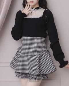 pium ぴうむ ハイウエストフレアフリルスカパン ミックス - メルカリ