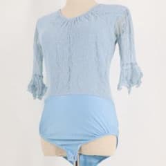 日本製 社交ダンス衣装】ブルー Chacott ブラウス トップス レオタード