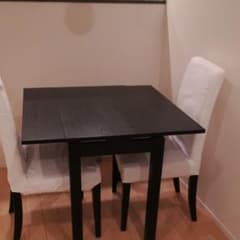イケアIKEAダイニングテーブルBJURSTA黒エクステンション - メルカリ