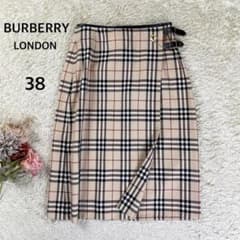 極美品 バーバリー ノバチェック スカート 安全ピン 三陽商会 38