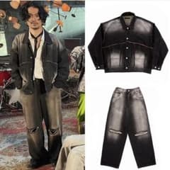 常田大希氏着用 デニム セットアップ（ブラック） - メルカリ