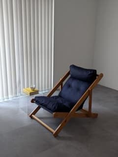 USED/北欧 木製 リクライニングチェア パーソナルチェア 折りたたみ式