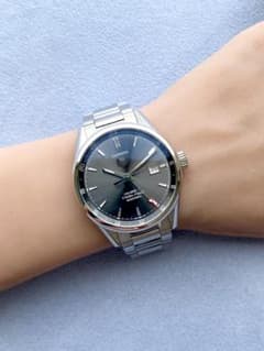 OH済 タグホイヤー カレラ キャリバー7 ツインタイム グレーダイアル