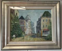 ホ*2様 油彩、絵画6号、佐伯祐三 筆「巴里」、土方定一 鑑、 - メルカリ