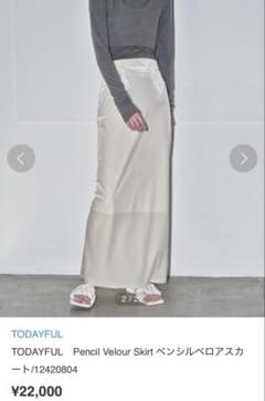 Todayful Pencil Velour Skirt 38 - メルカリ