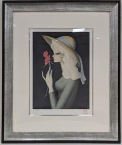 キキララ様専用【東郷青児】バラ一輪 リトグラフ 額付き - メルカリ