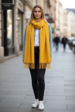 最終値下げ！Hervé Chapelier イエローシルク カシミアパシュミナ