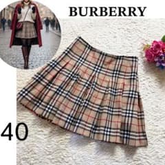 希少サイズ バーバリー ロンドン ウール ノバチェック スカート 40