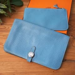 HERMES エルメス ドゴン GM ブルージーン 長財布 H刻印 デュオ - メルカリ