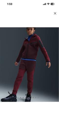 キッズ160L ナイキ テックフリース スウェットパンツ ワインレッド