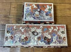 韓国伝統工芸 螺鈿細工 鏡付き ジュエリーボックス 花 - メルカリ