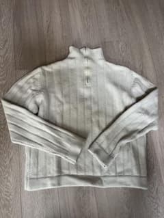 b*i様 【HERMES】クリーム色ジップアップニットセーター - メルカリ