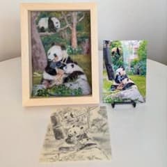 羊毛フェルト1/12③シンシン&シャオレイのフレーム - メルカリ