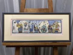 版画　シルクスクリーン　村のオーケストラ　<アジア・カッツ> 額装 版画 シルクスクリーン 村のオーケストラ <アジア・カッツ> 額装