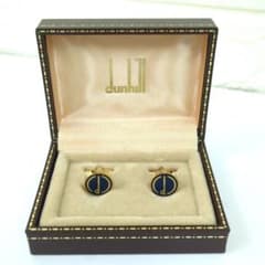 dunhill ダンヒル カフリンクス dロゴ ネイビー ゴールドカラー