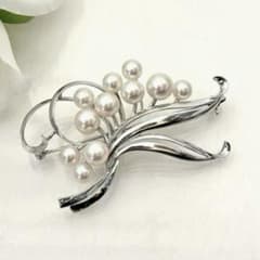 ☆美品☆ミキモト シルバー パール ブローチ 皇室御用達ブランド