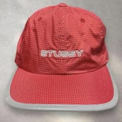 Stussy sport nylon capナイロンキャップ 赤 チェック柄 - メルカリ