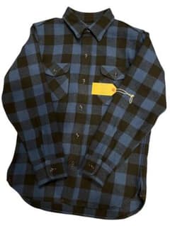 アットラスト ウールシャツ チェック 青✖️黒 size15 - メルカリ