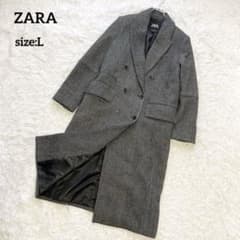 大きいサイズL✨ZARA ザラ チェスターコート ヘリンボーン ダブル