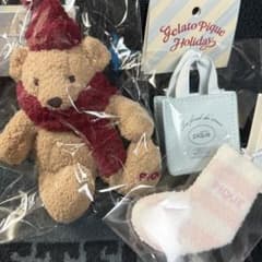 ジェラートピケ クリスマスマーケット ベア チャーム 赤色 完売品 3点